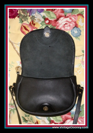 Large All Black Saddle Flap Bag Dooney & Bourke AWL Vintage