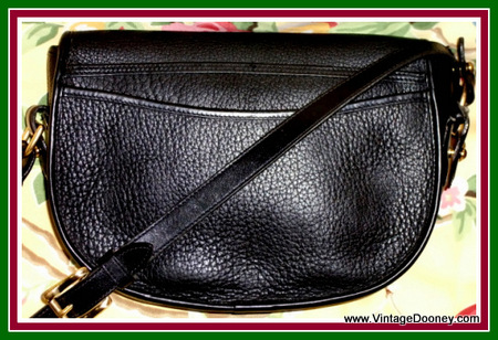 Large All Black Saddle Flap Bag Dooney & Bourke AWL Vintage