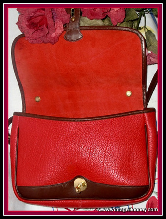 Dooney Bourke Red Vintage Satchel Handbag “All Weather Leather”Made In USA