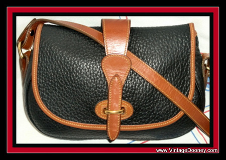  Vintage Black & Tan Tack Bag Dooney & Bourke AWL