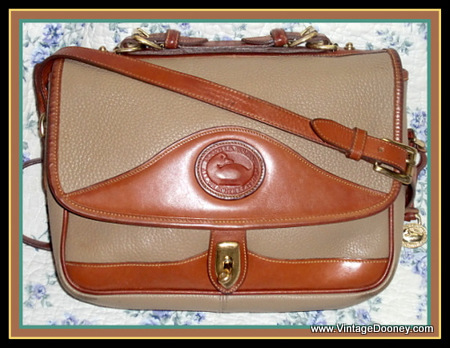 RARE VINTAGE DOONEY & BOURKE brown AWL FLAP tote purse handbag CEDAR LKNU
