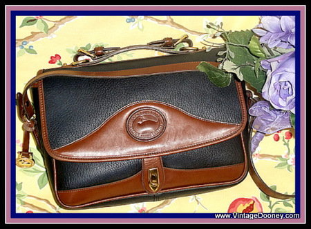 Vintage DOONEY & BOURKE AWL amber leather hobo crescent sac bag purse USA  Rare