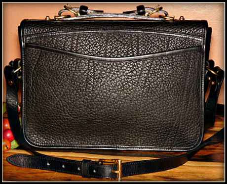 Bold Black Licorice Espresso Vintage Dooney Carrier Large Shoulder Bag