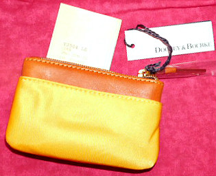 Lemon Yellow Small Coin Purse with Keychain NEW!