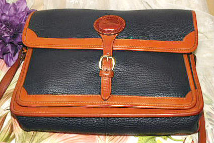 Vintage Dooney AWL Navy Blue Surrey Shoulder Bag | Vintage Dooney and  Bourke All-Weather Leather