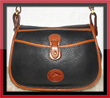 Vintage Dooney and Bourke   All-Weather Leather  Large Horseshoe Bag
