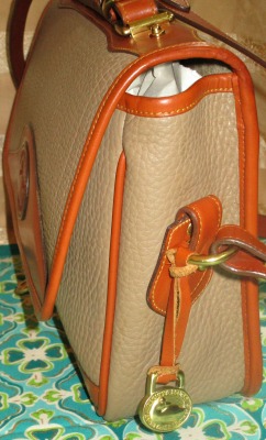 Vintage Dooney Bourke Carrier Style Shoulder Bag British Tan