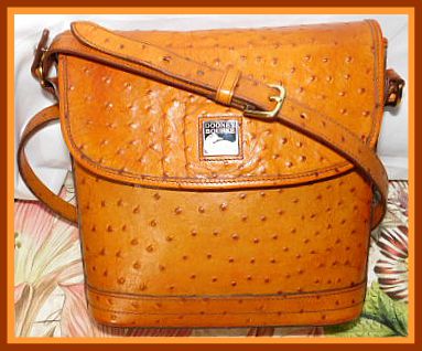 Bayou Collection  Ostrich Dooney Bourke  Large Flap Bag