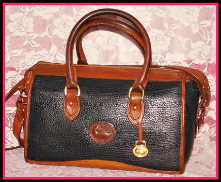Authentic Dooney and Bourke All-Weather Leather  Black Satchel  Shoulder Bag/Crossbody Bag