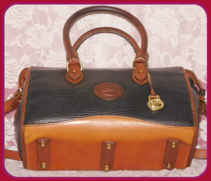 Authentic Dooney and Bourke All-Weather Leather  Black Satchel  Shoulder Bag/Crossbody Bag