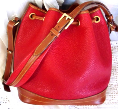 Vintage Dooney Bourke Denim Red Handbag -  Finland