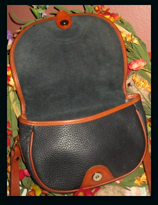 Dooney and Bourke  Vintage Saddle Bag  Black & British Tan