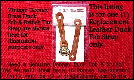 Replacement:  Leather Strap for  Dooney Duck Fob