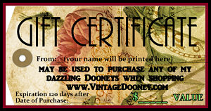 Vintage Dooney Gift Certificates Vintage Dooney Gift Certificates
