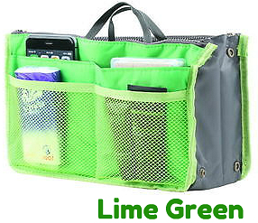  Lime Green  Handbag Organizer Insert with Pockets