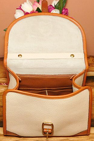 Vintage Dooney and Bourke  All-Weather Leather  Carpet Bag 