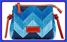 Full Toned Cornflower Blue Medley Dooney Chevron Cosmetic Bag