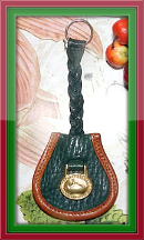 Saddle Up Ivy Green Horseshoe Double Key Fob Vintage Dooney