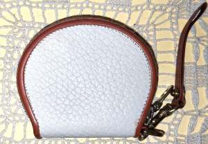 Vintage Dooney and Bourke  All-Weather Leather Big Duck  Bone and British Tan  Zipalong Coin Purse! 