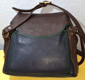 Vintage Dooney & Bourke  All-Weather Leather  #H302 Teton Drawstring Saddle Bag Purse  From the Much Loved and Rare  Teton Collection