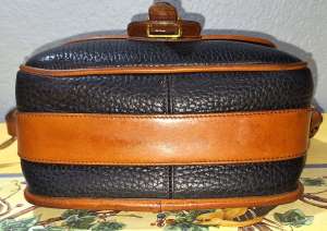 Vintage Dooney and Bourke  All-Weather Leather® Collection    Regal Black and British Tan  Equestrian Binocular Bag