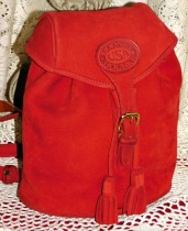 Bold Cherry Berry Red Vintage Dooney Nubuck Back Pack