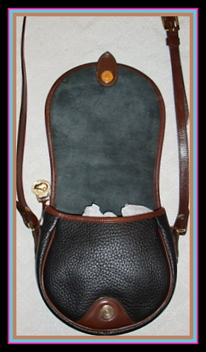 Fabulous Navy Blue & Cedar AWL Saddle Bag Dooney & Bourke