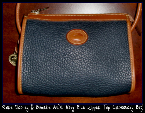 Dooney & Bourke, Bags, Vintage Dooney Bourke Navy Blue Two Tone Leather  Shoulder Bag With Strap 9s