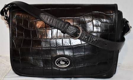 Elegant True Black Dooney Flap Bag