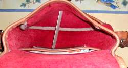 Authentic Vintage  Dooney and Bourke All-Weather Leather  Red Small Horseshoe Bag