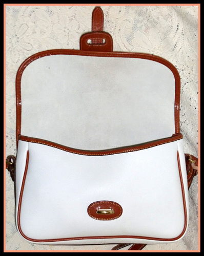 SOLD!!! Large White Equestrian Over Under Dooney Tack Bag Like New!