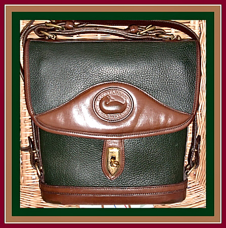 SOLD! Chocolate & Ivy Green Large Carrier Dooney Bourke Bag