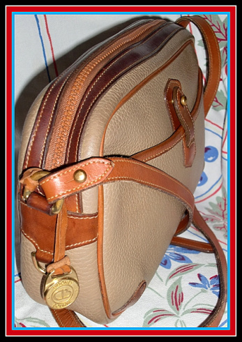 SOLD!!! Rare Zipper Top Taupe Vintage Dooney Bourke Shoulder Bag