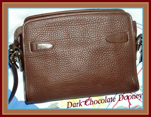 SOLD-Yummy Dark Chocolate Buckle Shoulder Bag Dooney Bourke AWL