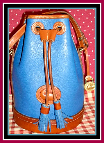 SOLD! True French Blue Hand-Fitted Drawstring Vintage Dooney Bourke Bag