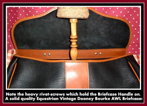 Black AWL Equestrian Briefcase Vintage Dooney Bourke