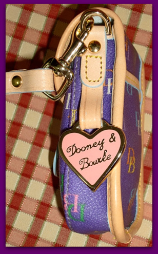 Vibrant New Purple Monogramed Wristlet Dooney Bourke