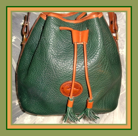 Enchanting Fir Green Drawstring Bag Vintage Dooney Bourke AWL