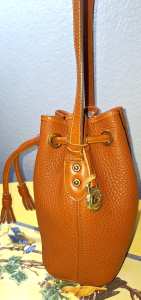 Vintage Dooney and Bourke  All-Weather Leather AWL  Mini Drawstring  Shoulder Tote Bag