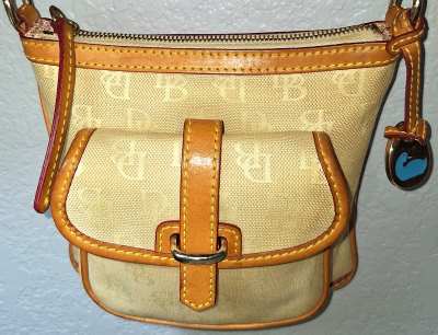 Dooney and Bourke  Leather and Canvas  Letter Carrier   Shoulder-Crossbody Bag