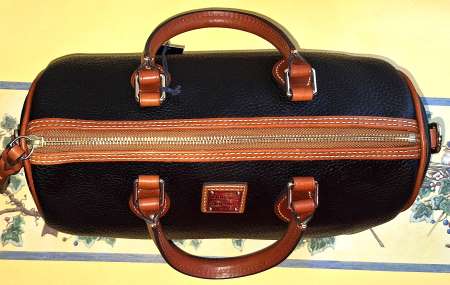 Regal Midnight Black Dooney Satchel Barrel Bag