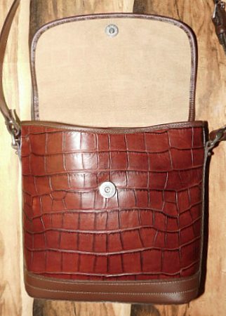  Dooney Alligator Exotic Leather Large Flap Bag