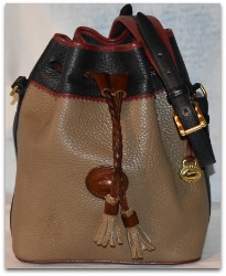 Hazelnut Latte Vintage Dooney Teton Drawstring Bag