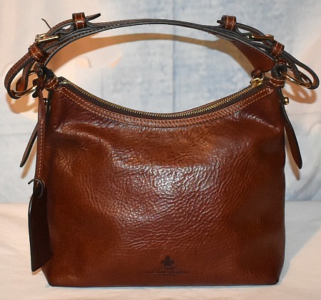Dooney and Bourke  Genuine Florentine Vacchetta Leather  Double Pocket Shoulder Bag