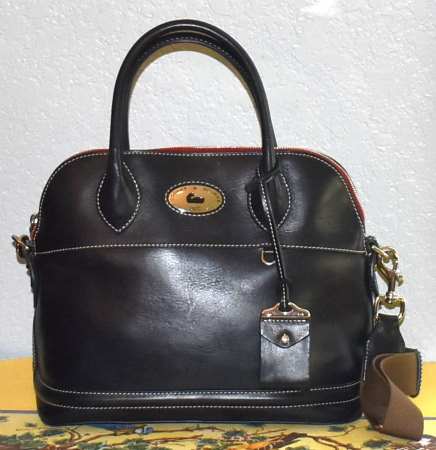 Navy Blue Dooney Leather Satchel Shoulder Bag