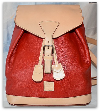 Candy Apple Red All Weather Leather Dooney Backpack