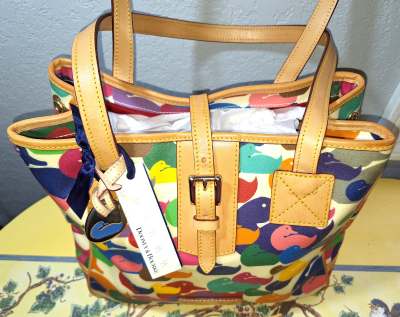 Dooney and Bourke  Coated Canvas  ND947 WH Medium Tote