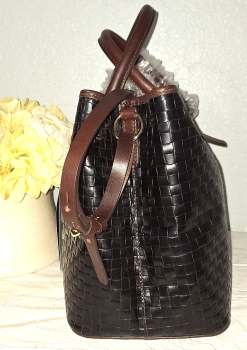 Dooney and Bourke  Claremont Woven Perry  Leather Satchel-Shoulder Bag  New with Tags