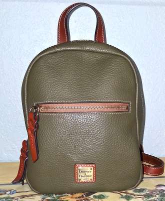 Dooney Forest Green Leather Mini Backpack