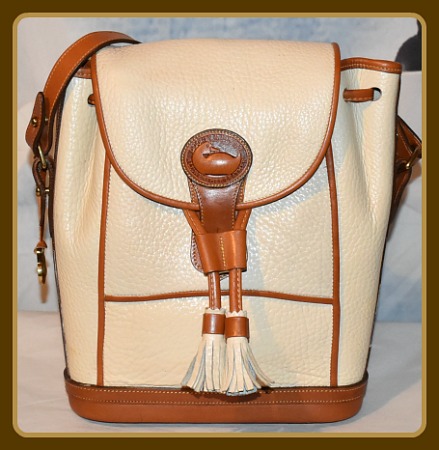 Daisy Cream Vintage Dooney Dover Drawstring Bag